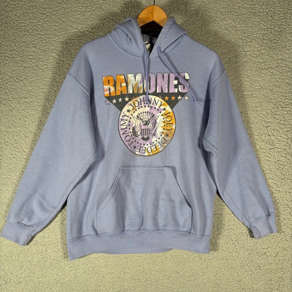 Ramones 90s Hoodie Sweatshirt Rare Purple Lavender‎ 70s NYC Punk Medium Gildan